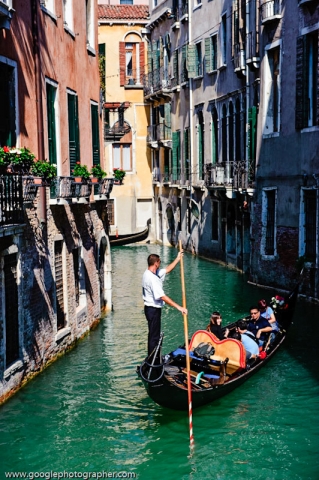 Gondola and Gondolier Venice Italy Travel Photography